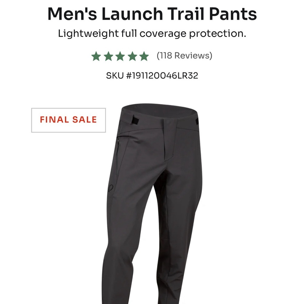 Pearl Izumi Mountain BikeTrail Pants - Mens 36 relaxed fit, brand new with tags